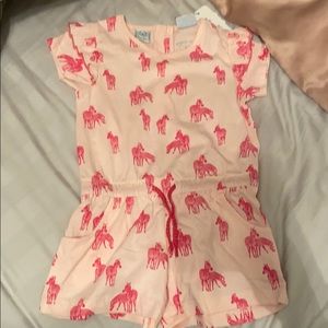 3T pink zebra romper brand new with tags
